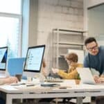 web developers working in office