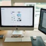 a mac desktop displaying mobile UX design