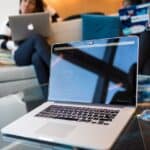 a laptop displaying code