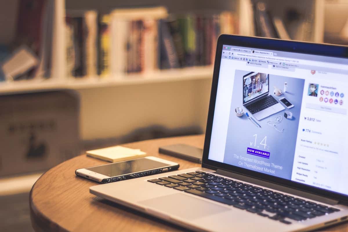 a website displaying on laptop