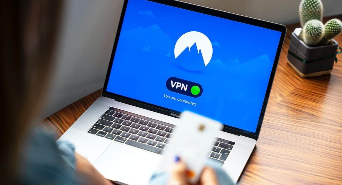 VPN on the screen of a MacBook Pro