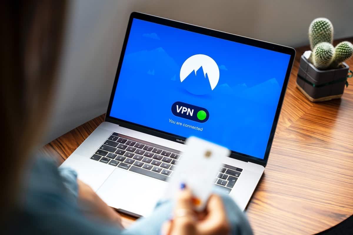 VPN on the screen of a MacBook Pro